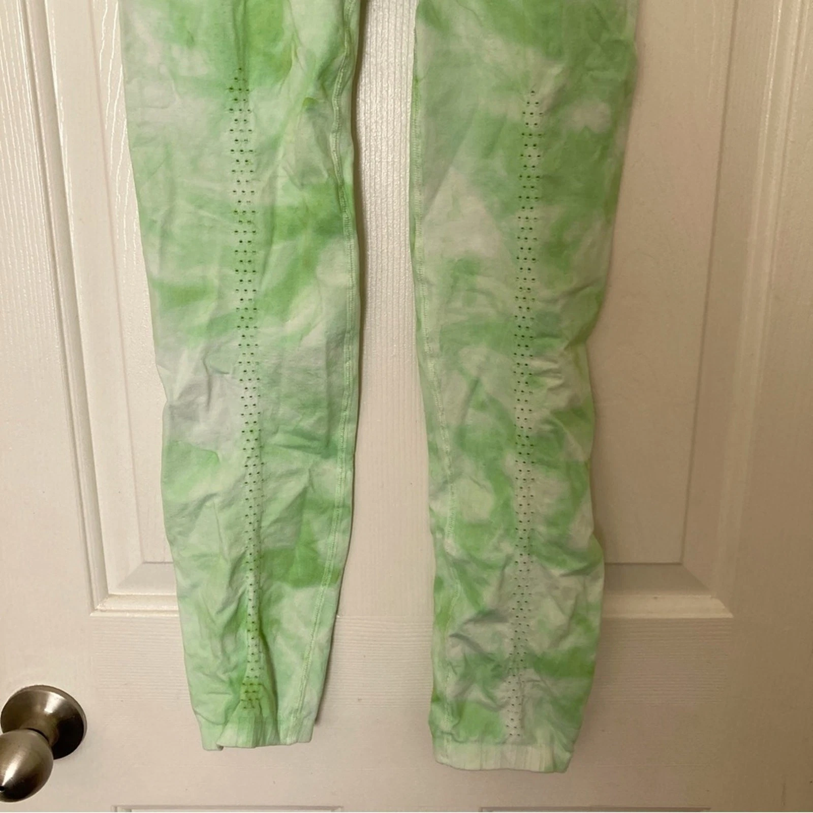 free-people-movement good karma tie-dye electric pistachio leggings