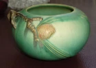 Roseville #278-4 Green Pine Cone Vase Single Handle