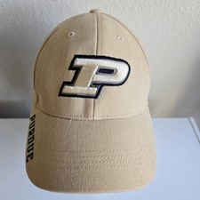 Purdue University Boilermakers Russell Strapback Hat Cap Khaki Tan