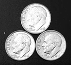 1946  P-D-S 10c SILVER Roosevelt Dimes. BU/BU/AU. Year Set.     (R194)