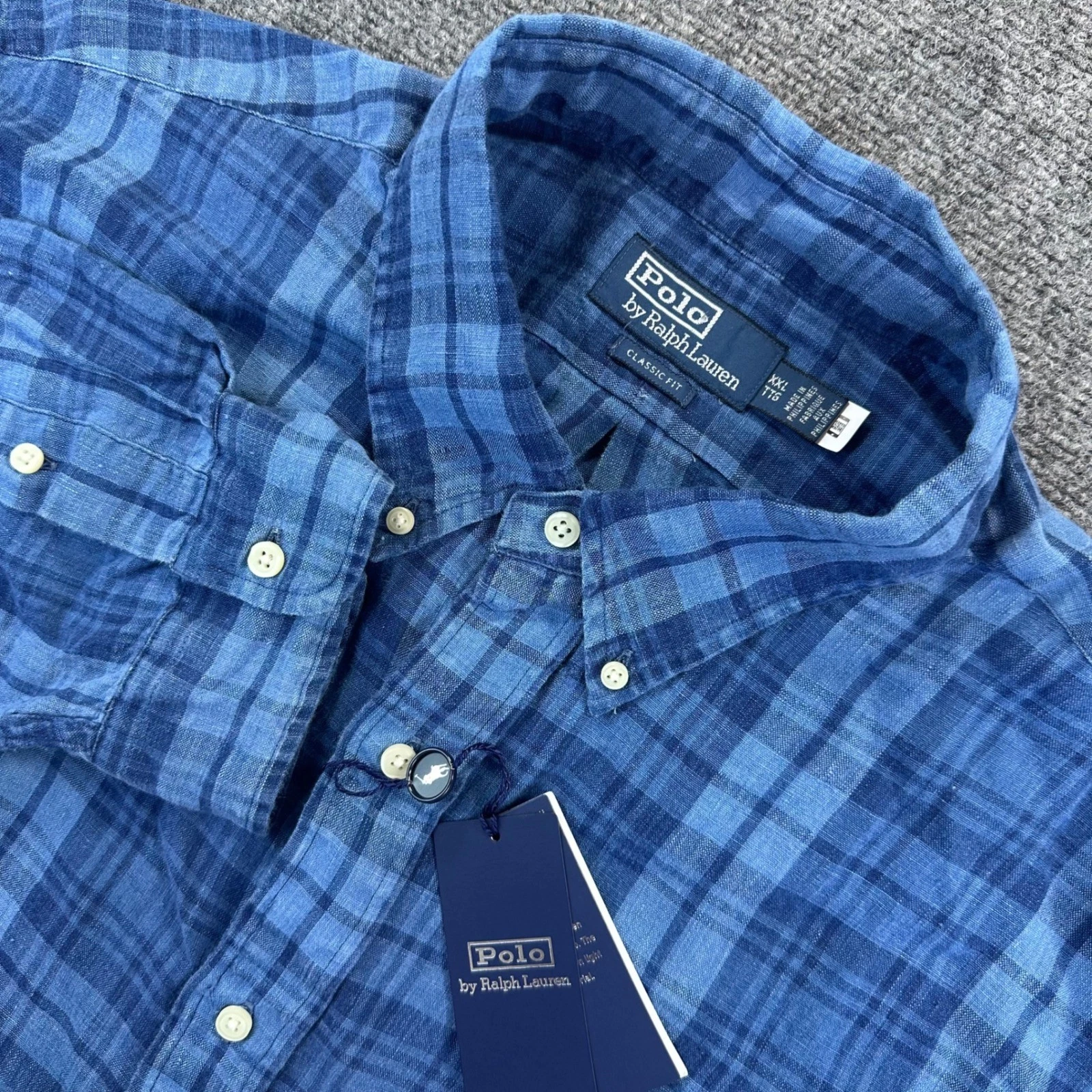 Polo Ralph Lauren Mens 2XL Classic Fit Blue Plaid Indigo Linen Button Down Shirt
Opens in a new wind