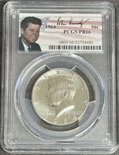 1964 Silver Proof Kennedy Half Dollar PCGS PR66 Portrait Label