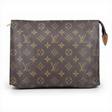 Borsa pochette unisex originale LOUIS VUITTON Monogram Poche Toilette 25 M475...