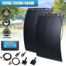200W 400W Watt 12V Portable Flexible Solar Panel Kit RV Camping Off-Grid Rooftop