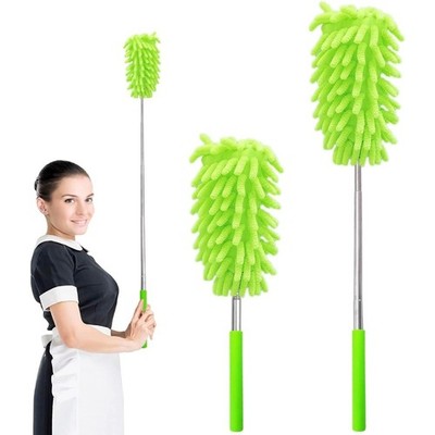 Extendable Microfiber Feather Duster 2 Pack Washable for Wet and Dry Cleaning