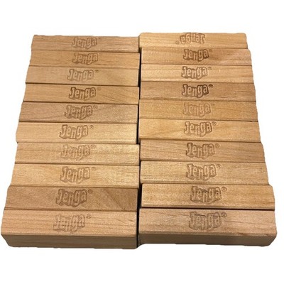 Jenga Replacement Blocks Set of 10 3  Wide Real Wood Good Condition Game