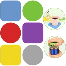 Silicone Set of 6 Rubber Gripper Pads for Easy Twist Off Bottle Lids