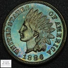 1886 PROOF Variety 1 Indian Head Cent 1C (INSANE TONING!!!! GEM PR)