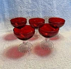 Anchor Hocking Royal Ruby Bubble Foot sherbets, vintage 1960s, Boopie