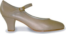 Capezio 561 Tan Women's 9.5 Wide Leather Tap Jr Footlight Buckle Tap Shoes