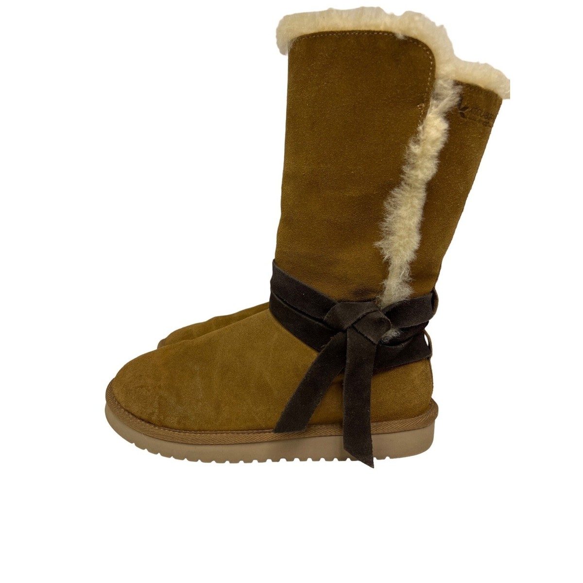 Koolaburra Rozalia Tall Belted Chesnut Brown Suede Boot Women's Size