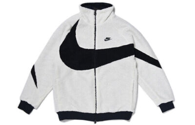 Nike Women's Big Swoosh Reversible Boa Jacket (Asia Sizing) White Black