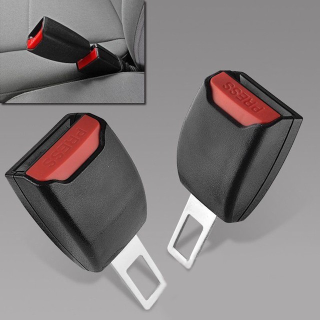 2x Universal Adjustable Car Safety Seat Belt Buckle Clip Extension