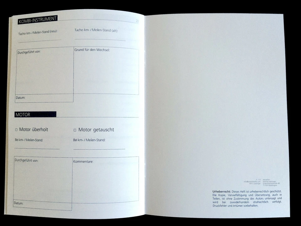 10x Edles Serviceheft Wartungsheft Scheckheft ✓ universal & NEU ✓ VORTEILSPACK - Bild 3 von 4