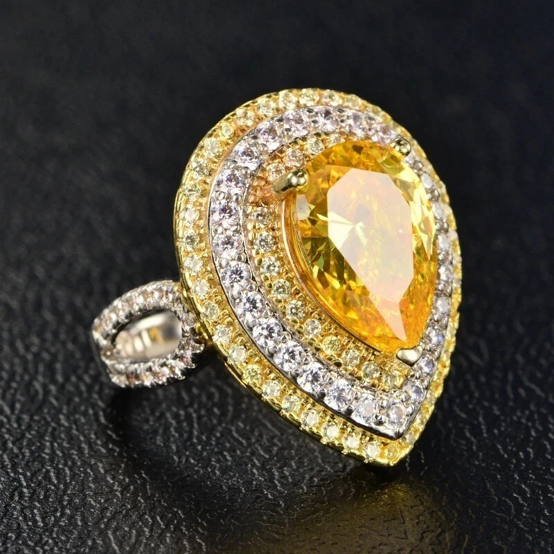 ПОТРЯСАЮЩЕЕ КОЛЬЦО CITRINE DIAMONDONS LABCREATED 6.7C С ПОЗОЛОТОЙ 18 КАРАТ РАЗМЕР 7 - Изображение 3 из 4