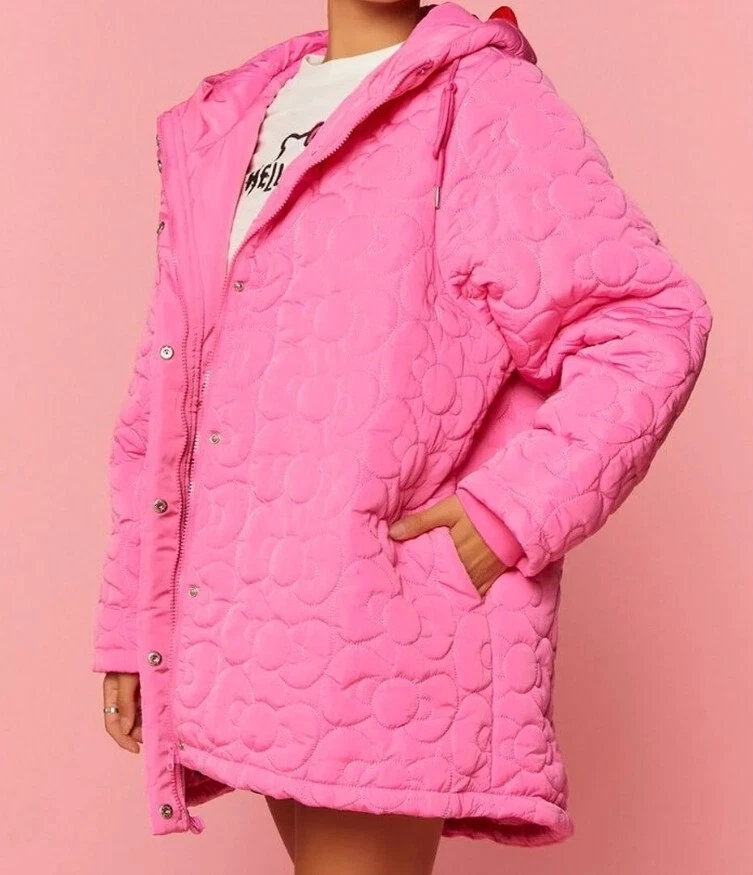 Hello Kitty & Friends Pink Oversized Puffer Jacket Adult Large Forever  21 NWT