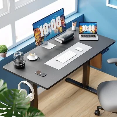 JHK 55"x24" Black Modern Height Adjustable Electric Standing Desk Home Office Table