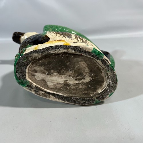 Vtg Ceramic Pottery Glazed Majolica Style Duck Mallard Pitcher Planter MCM - Picture 10 of 10