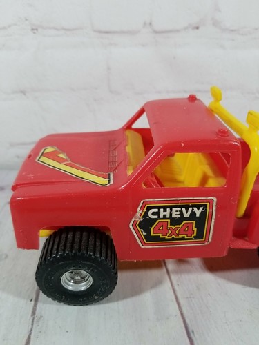 Processed Plastic Co, Red & Yellow Chevy 4X4 Pickup #9360 8.5" Long, No Bumper - Picture 7 of 12