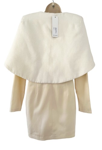 ASILIO Almost Famous Woman's Sz S Nude Long Sleeve Caped Mini Dress NWT REVOLVE - Picture 5 of 11