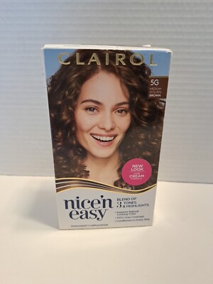 Clairol Nice'n Easy Permanent Hair Color 5G Medium Golden Brown - Distressed Box