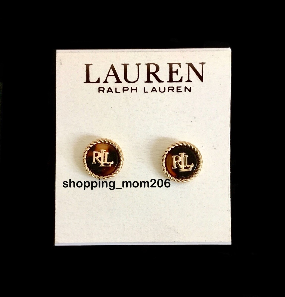 ★Ralph Lauren★シルバー＆18K,ジルコニア製ロゴピアス スターリング シルバー ロゴ バー ネックレス