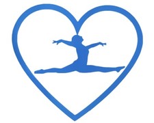 Gymnastics Car Decal, 2 Blue Window Stickers Size 5x4.5in Vinyl.
