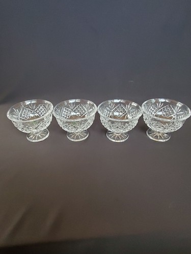 Shannon Crystal Handcrafted Footed Trifle/Pedestal Bowl & 4 Dessert Bowls - Picture 8 of 13