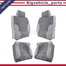 For 94-97 Dodge Ram 1500 2500 Driver Passenger Bottom Top Cloth Seat Cover Gray