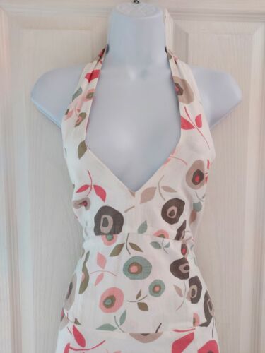 Womens Great Plains Dress size medium midi linen fit &flare white flower party - Picture 2 of 4
