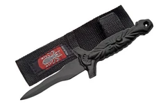 Deadly Kris Blade Spider Dagger Boot Knife - Black w/ Nylon Sheath