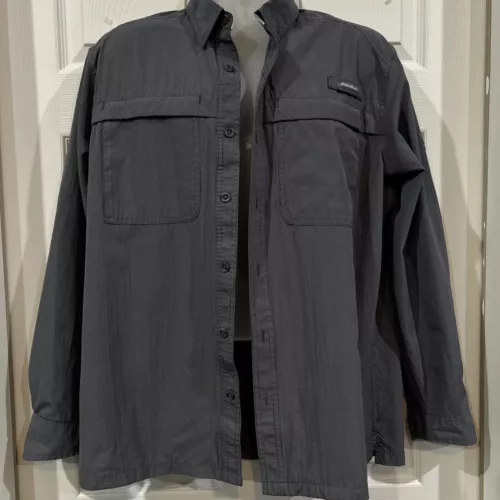 Eddie Bauer Men's L Performance Fishing Hiking Vented Roll Tab Shirt