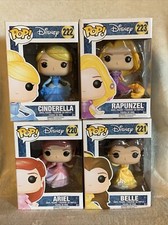 Funko POP Disney #220 Ariel #221 Belle #222 Cinderella #223 Rapunzel Lot