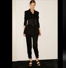 Yves Saint Lauren ankle snap high waist Cotton/Silk pants /vintage