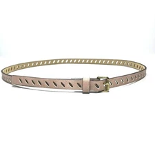 Women's Belt Large Pink Perforated Skinny Casual Jeans Dress Gold Buckle