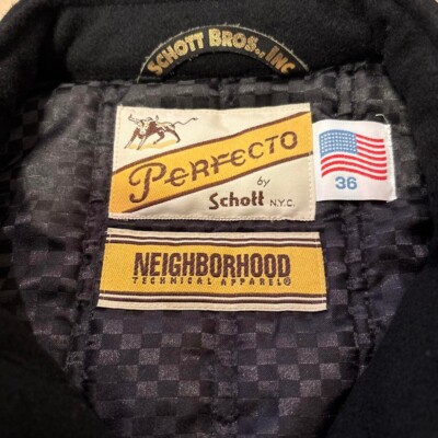 Schott NEIGHBORHOOD Wool Single Riders Jacket Blouson Men Size 36