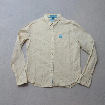 Superdry Button Up Shirt Womens Medium Yellow Striped Casual Long Sleeve Cotton - Image 1 of 4