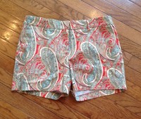 Willi Smith Women's Multi-color Paisley Cotton/spandex Shorts Size 6 Willi Smith Women's Multi-color Paisley Cotton/spandex Shorts Size 6