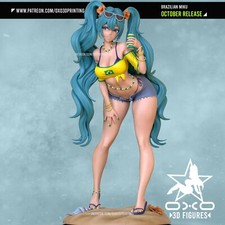 Brazilian_Miku (1) Unpainted 1/12 resin model kit and base OXO