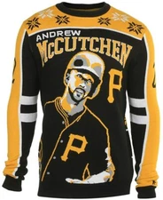 FOCO Pittsburgh Pirates Andrew McCutchen #22 MLB Men's Ugly Sweater, Black