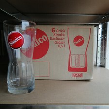 Sinalco 6x Glas 0,5 l Exclusiv-Glas Becher Gastronomie Relief NEU