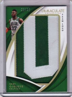 2017-18 Immaculate Semi Ojeleye Jumbo Rookie Patch Jersey Celtics 23/25 Logo