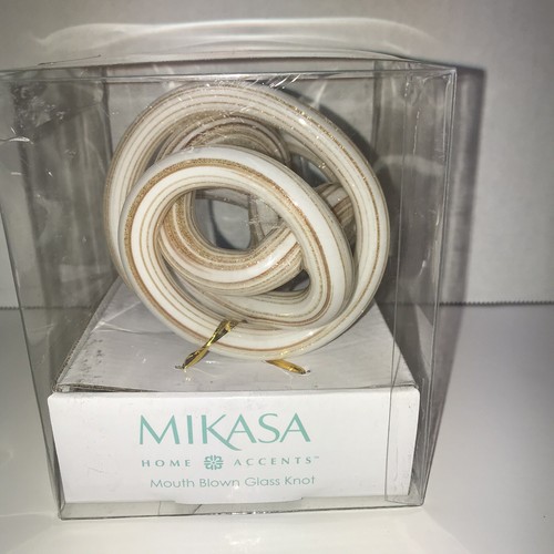 Mikasa Glass Knot Home Accents 3" Mouth Blown Shimmering Gold NEW Wedding Gift - Bild 5 von 6