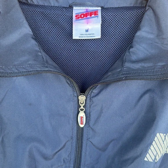 Men’s Soffe Navy Windbreaker Full Zip Jacket Size Medium - Image 3 of 4