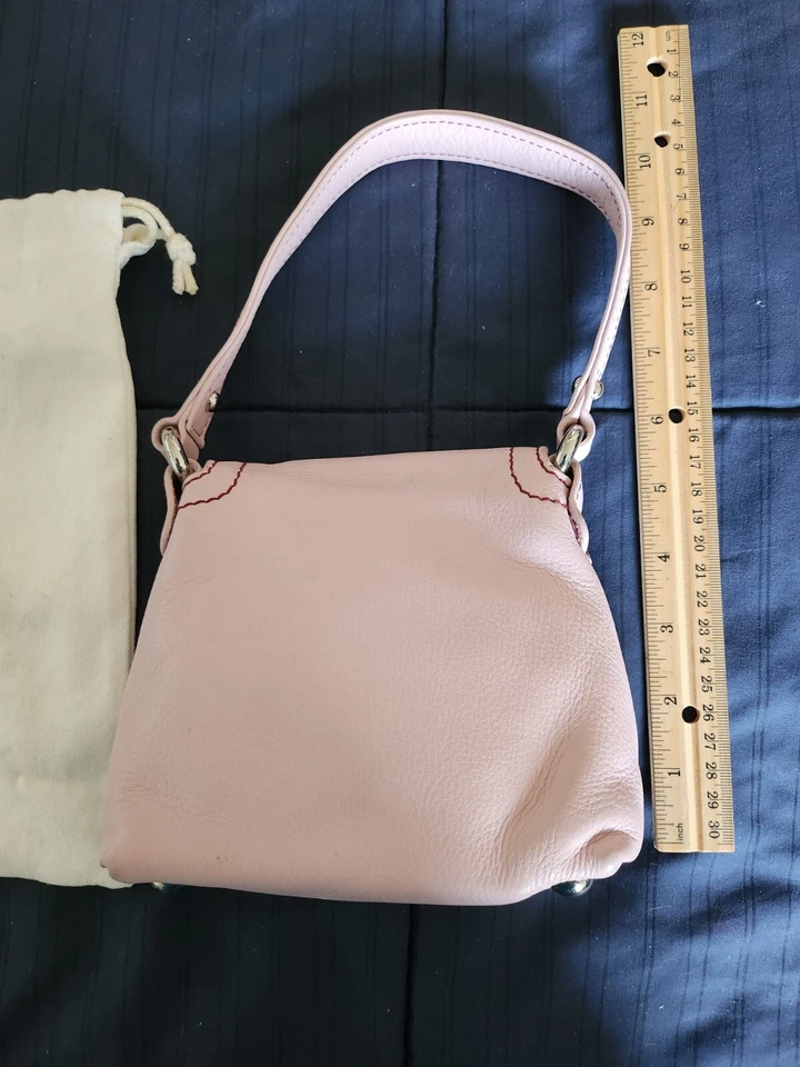 Rare VHTF Marc Jacobs Pink Leather Shoulder Bag Mini Petite Cute Pushlock - Image 2 of 4