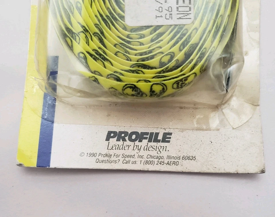Cinta de manillar barra caída perfil calaveras amarillo neón vintage años 90 90 Foto 2 de 4