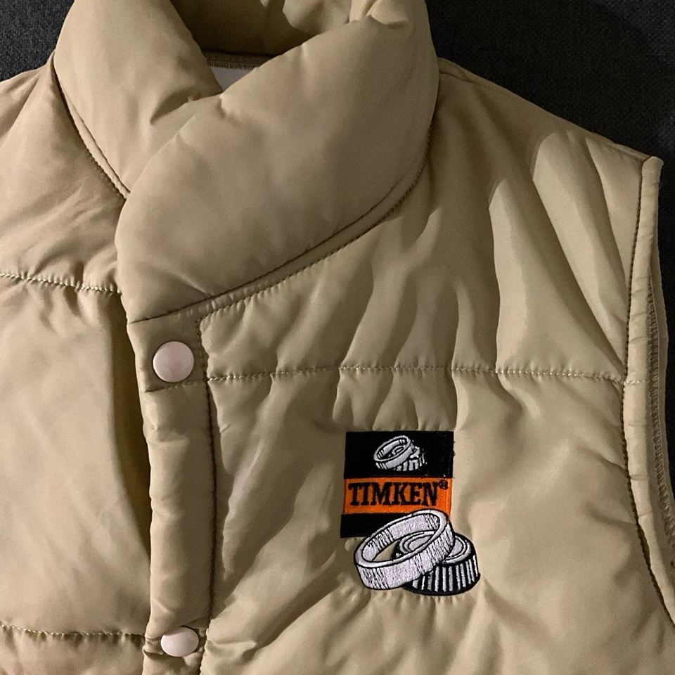 Chaleco acolchado Holloway de colección L para hombre informal a rayas retro años 70 hecho en EE. UU.  Foto 4 de 4