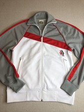 VOLCOM Track Jacket Mens Medium White V Line Science Zip Skater Vintage