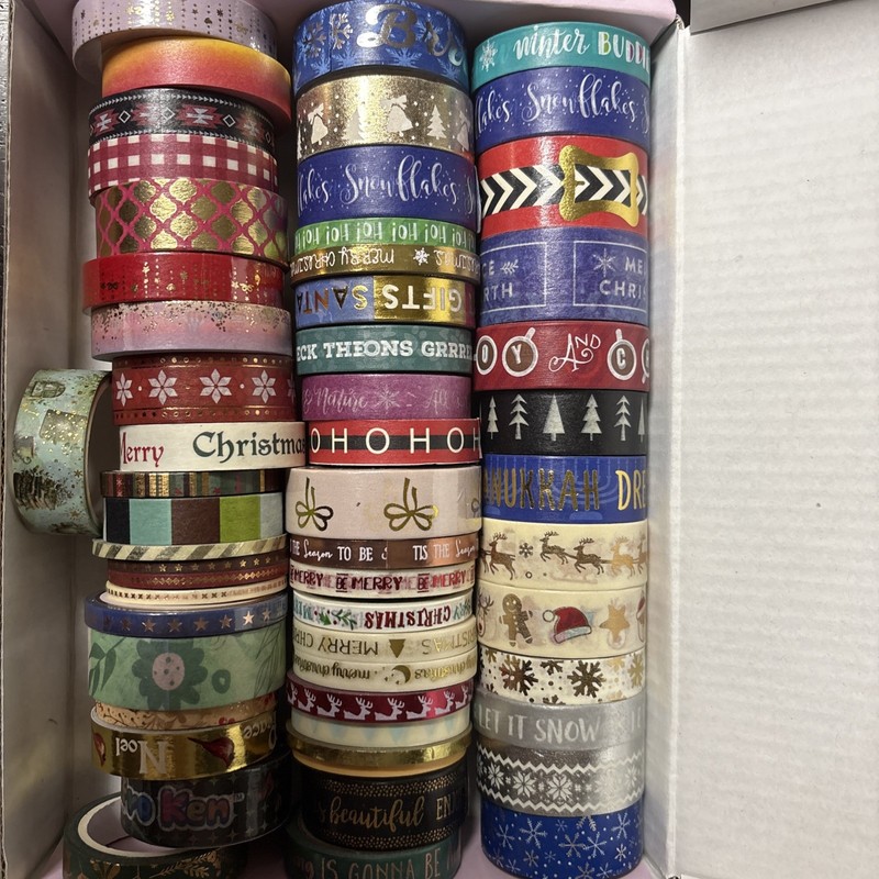 50 Washi Tape Lot with 5 Simply Gilded - majority Christmas washi