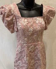 Women’s Pink & White Floral Puff Sleeve Mini Dress Size 4 New w/ Tag SHEIN Mod 